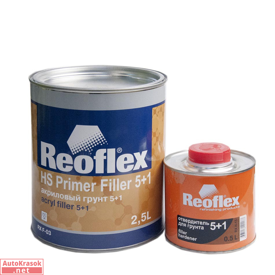 Грунт акриловый 2K 5+1 белый, 2,5+0,5л (комплект), REOFLEX Грунт акриловый 2K 5+1 белый, 2,5+0,5л (комплект), REOFLEX
