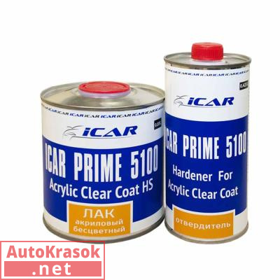 Лак акриловый бесцветный HS ICAR PRIME 5100 2+1, 0,85+0,425л (комплект), IC-ICP-CLC-HS-5100-0850, ICAR