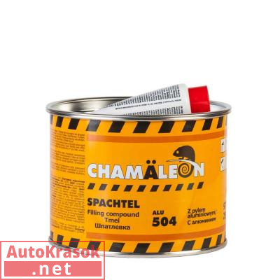 Шпатлевка 504, с алюминием, цвет серый, 1 кг, 15045, CHAMALEON