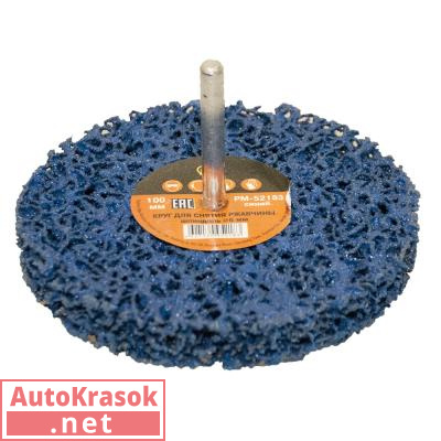 Диск для удаления ржавчины и краски Poly X, на шпинделе, D=100 мм, толщина 6мм, синий, 52183, Hamach