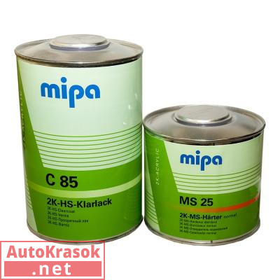 Лак 2К HS Klarlack акриловый C85+MS25, 1л+0,5л (комплект), 232320085, Mipa