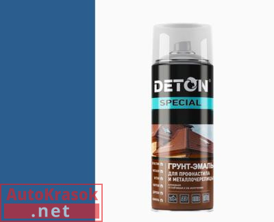 Краска Грунт-эмаль для профнастила и МЧ (Special), алкидная RAL 5005, синий сигнальный, аэрозоль 520 мл, DTN-A07295 DETON