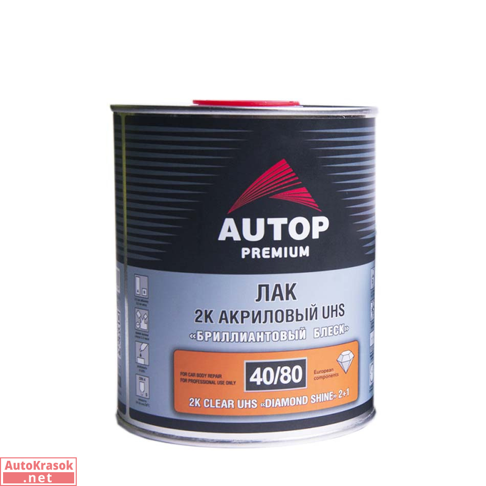 Лак акриловый 2K Clear UHS 'Premium' 40/80 "Бриллиантовый блеск", 1 л, Autop Лак акриловый 2K Clear UHS 'Premium' 40/80 "Бриллиантовый блеск", 1 л, Autop