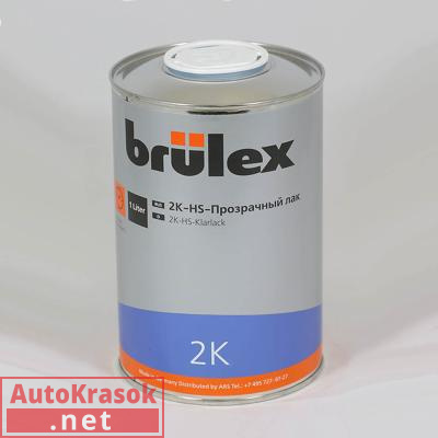 Лак 2K-HS Прозрачный, 1 л, 932310126, BRULEX