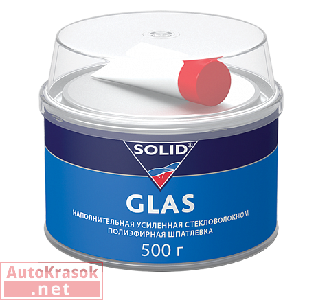 Шпатлевка со стекловолокном GLAS, 0,5 кг, SOLID Шпатлевка со стекловолокном GLAS, 0,5 кг, SOLID