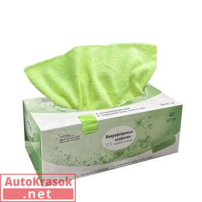 Салфетка из микрофибры в диспенсере, 30*30 см, цвет зеленый, 200 гр., 40 шт в коробке, 12.0077.40.G, Adolf Bucher