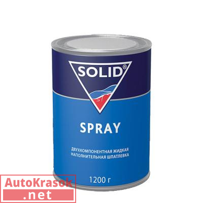 Шпатлевка жидкая SPRAY, для окончательных работ, 1,2 кг, 319.1200, SOLID