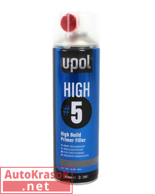 HIGH#5 Грунт толстослойный, серый, аэрозоль, 450 мл HIGHG/AL, U-POL