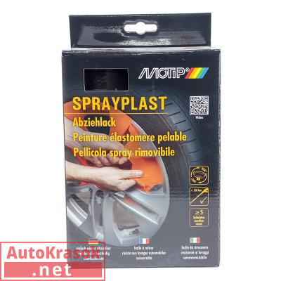 Краска Эмаль винил набор (2 в одном) черная матовая SPRAYPLAST Мотип, уп. 2*400мл (шт.), 396588 Motip