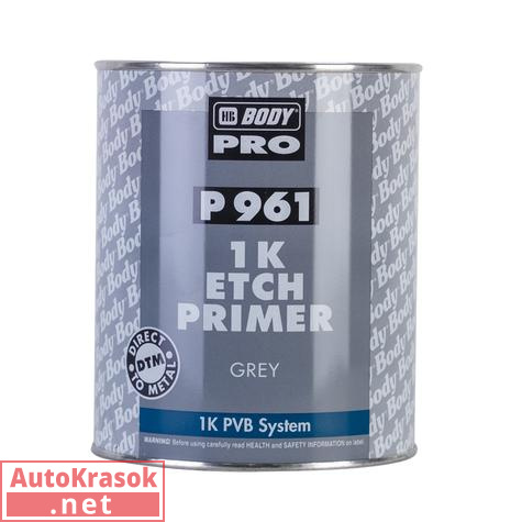 1K Primer грунт 961 ETCH, серый, 1л, Body HB
