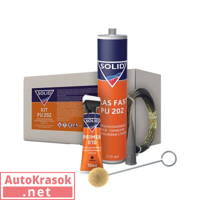 Набор для вклейки автомобильных стекол KIT PU 203, 2-х часовой 310ml, 377.0202.02, SOLID