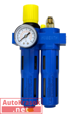 Фильтр-лубрикатор с регулятором давления и манометром, 3150 л/мин, 16 бар, 1/2", RP208041, Huberth