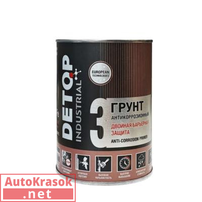 Грунт "двойная барьерная защита" №3, Anti-Corrosion Primer, цвет красно-коричневый, 0,75 л DTI-P07724, DETOP