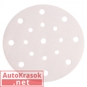 Шлифовальный круг SMIRDEX 510 White, D=150 мм, 17 отверстий, P320, 510411320, SMIRDEX