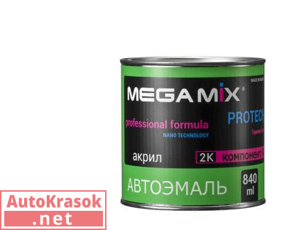 Краска Серый ГАЗ, эмаль акриловая АК-1311, 0,8 кг,  MegaMix