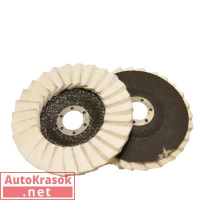 Полировальный круг войлочный для УШМ, белый, 125 мм*22 мм, 002-01-046, Китай/Россия