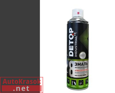 Краска Эмаль алкидная глянцевая №8, High Gloss Enamel, RAL 9005 Черная, аэрозоль 650 мл, DTI-A07773 DETOP