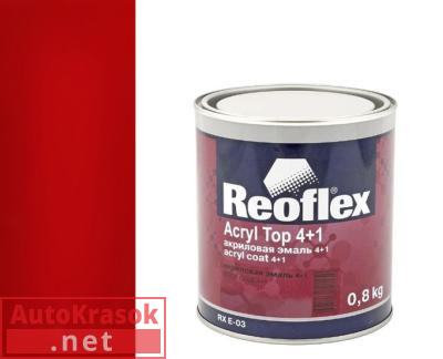 Краска акриловая эмаль 4+1 рубин 110, 0,8 кг,  REOFLEX