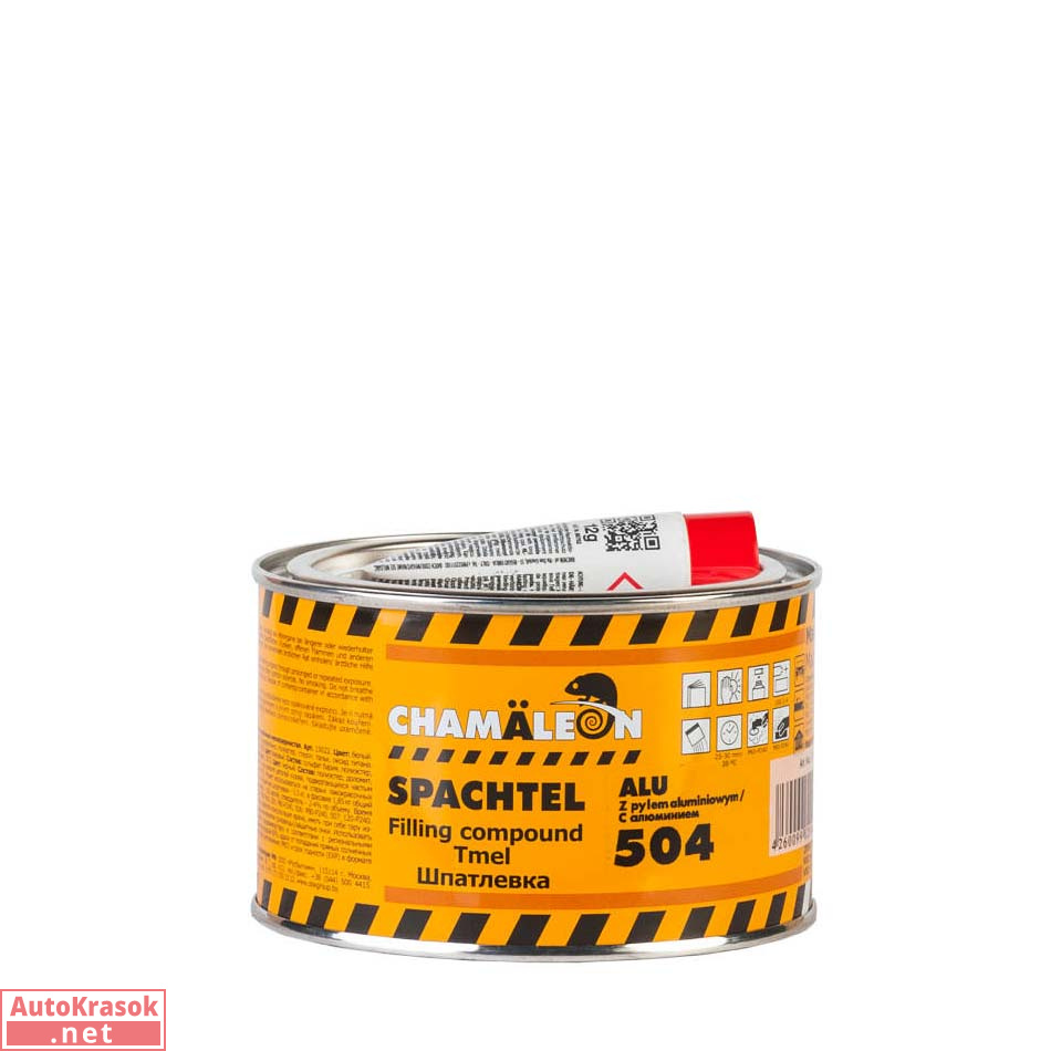 Шпатлевка 504, с алюминием, цвет серый, 0,5 кг, CHAMALEON