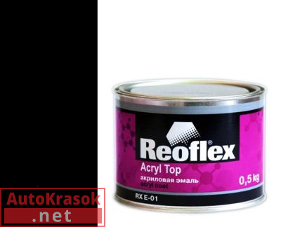 Краска Грунт-эмаль акриловая 1К Acryl Top, черная матовая, 0,5 кг, RX E-01/500 REOFLEX