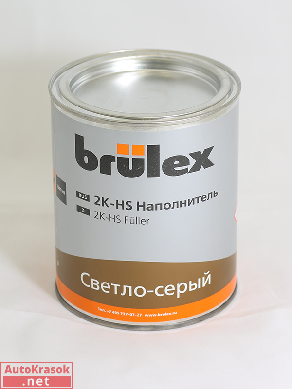 Грунт-наполнитель 2K HS Brulex (светло-серый), 1л, BRULEX
