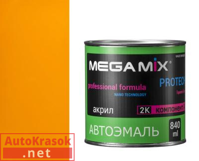 Краска 286 Золотисто-желтый, эмаль акриловая АК-1311, 0,8 кг,  MegaMix