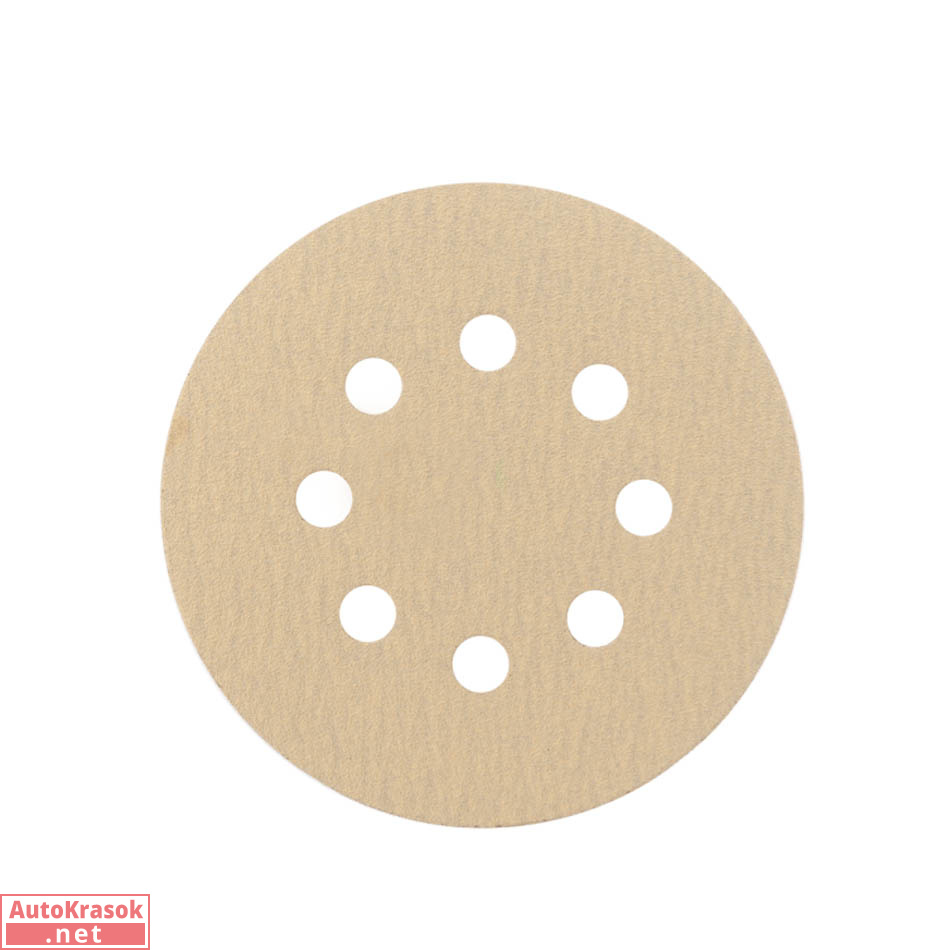 Круг шлифовальный Hanko Yellow AP33M, D=125 мм, 8 отверстий, Р800 (упак. 100 шт), Hanko