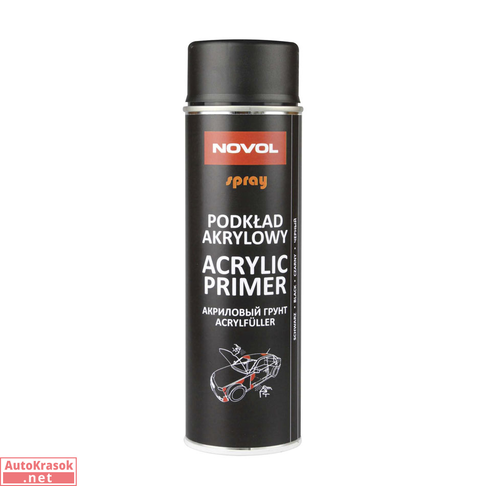 Грунт акриловый Acrylic Primer, спрей черный, 500 мл, Novol Грунт акриловый Acrylic Primer, спрей черный, 500 мл, Novol