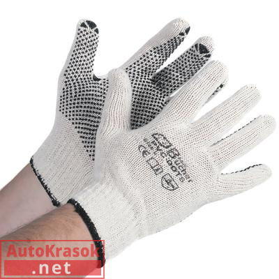 Перчатки AB, х/б вязаные с противоскользящими точками, пара (шт.), 90.9000, Adolf Bucher