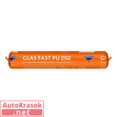 Клей 1К полиуретановый GLAS FAST PU 202, для вклейки стёкол, 2-х часовой, 600 мл, 376.0602.2, SOLID