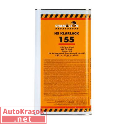 Лак 155 прозрачный 2К HS, 5 л, 11558, CHAMALEON