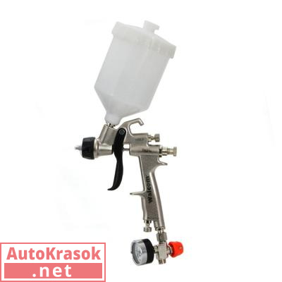 Краскопульт Walcom SLIM XLIGHT S HVLP, верхний бачок пластик, дюза 1,3 мм, 833013, Walcom