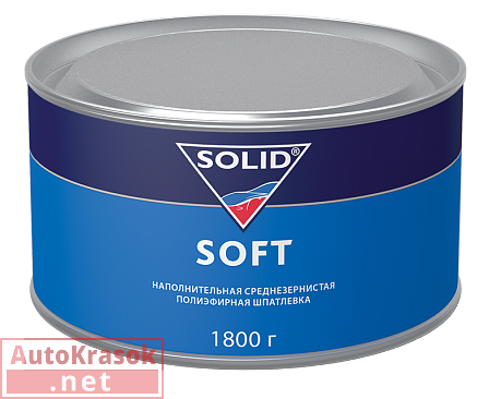 Шпатлевка наполняющая SOFT среднезернистая, бежевая, 1,8 кг, SOLID