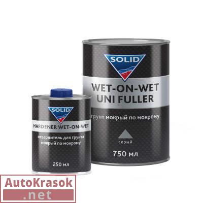 Грунт мокрый по мокрому 3:1, WET-ON-WET GREY UNI FULLER, серый, 0,75+0.25 л (комплект) 535.7525.1, SOLID