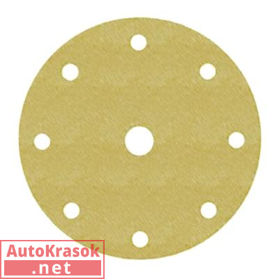 Абразивный круг 3М 255Р золот. на липучке D=150 мм с 9 отв., Р280, 00529, 3M