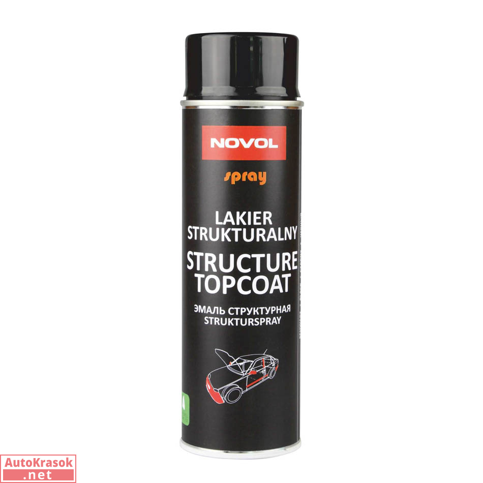 Структурный лак STRUCTURE TOPCOAT черный, спрей 500 мл, 34502, Novol