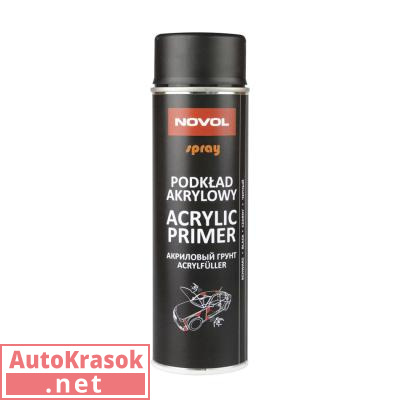 Грунт акриловый Acrylic Primer, спрей черный, 500 мл 34412, Novol