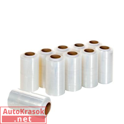 Стрейч-пленка для маскировки руля Stretch rolled up, 112,5 см * 150 м * 15 мкм, 10 рулонов, ручка в , 076.112.15, SOLID