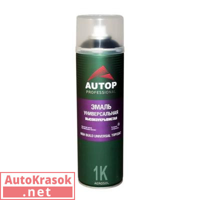 Краска эмаль акриловая высокоукрывистая №18, High Build Topcoat, черная матовая, 650 мл, ATP-A07347 Autop