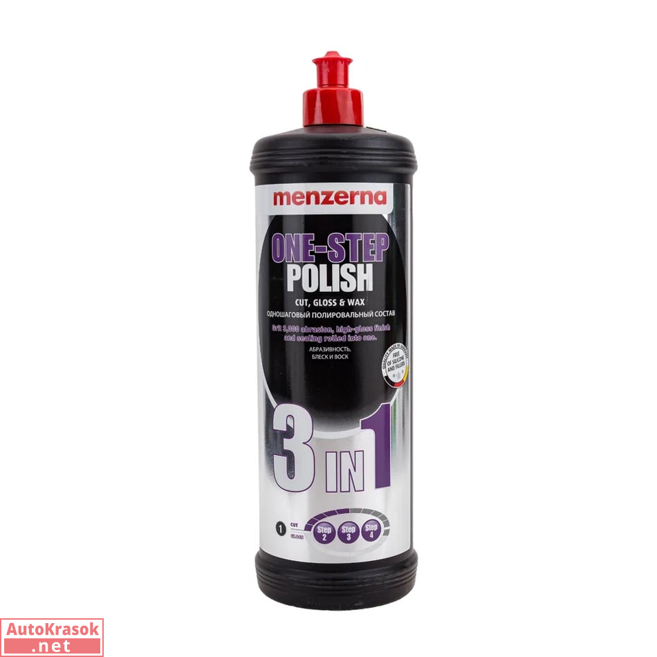 Паста полировальная One step polish 3in1, среднеабразивная универсальная, 1 л, Menzerna