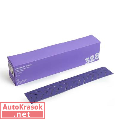 Полоски шлифовальные на пленочной основе 328 Purple Zirconia Multi holes, размер 70*400 мм, Р180 (уп, 328.70.40.180.LC, Sandwox