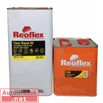 Лак 2K акриловый быстрый Clear Rapid 90 UHS, 5+2,5л (комплект), RX C-07, REOFLEX