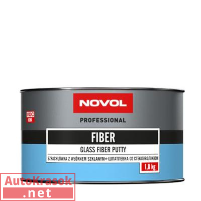 Шпатлевка FIBER со стекловолокном, Новол, 1,8 кг, 1225, Novol
