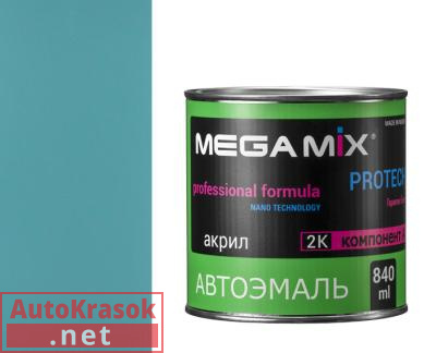 Краска 425 Голубой/адриатика, эмаль акриловая АК-1311, 0,8 кг,  MegaMix
