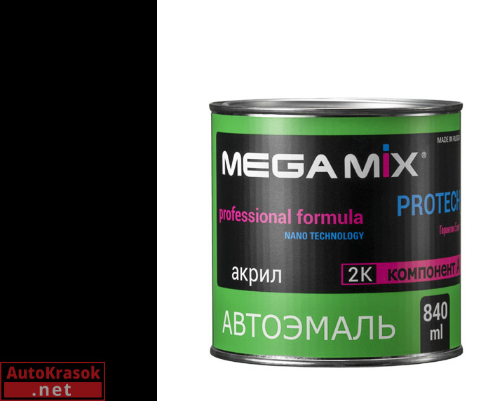 601 Черный, эмаль акриловая АК-1311, 0,8 кг, MegaMix 601 Черный, эмаль акриловая АК-1311, 0,8 кг, MegaMix