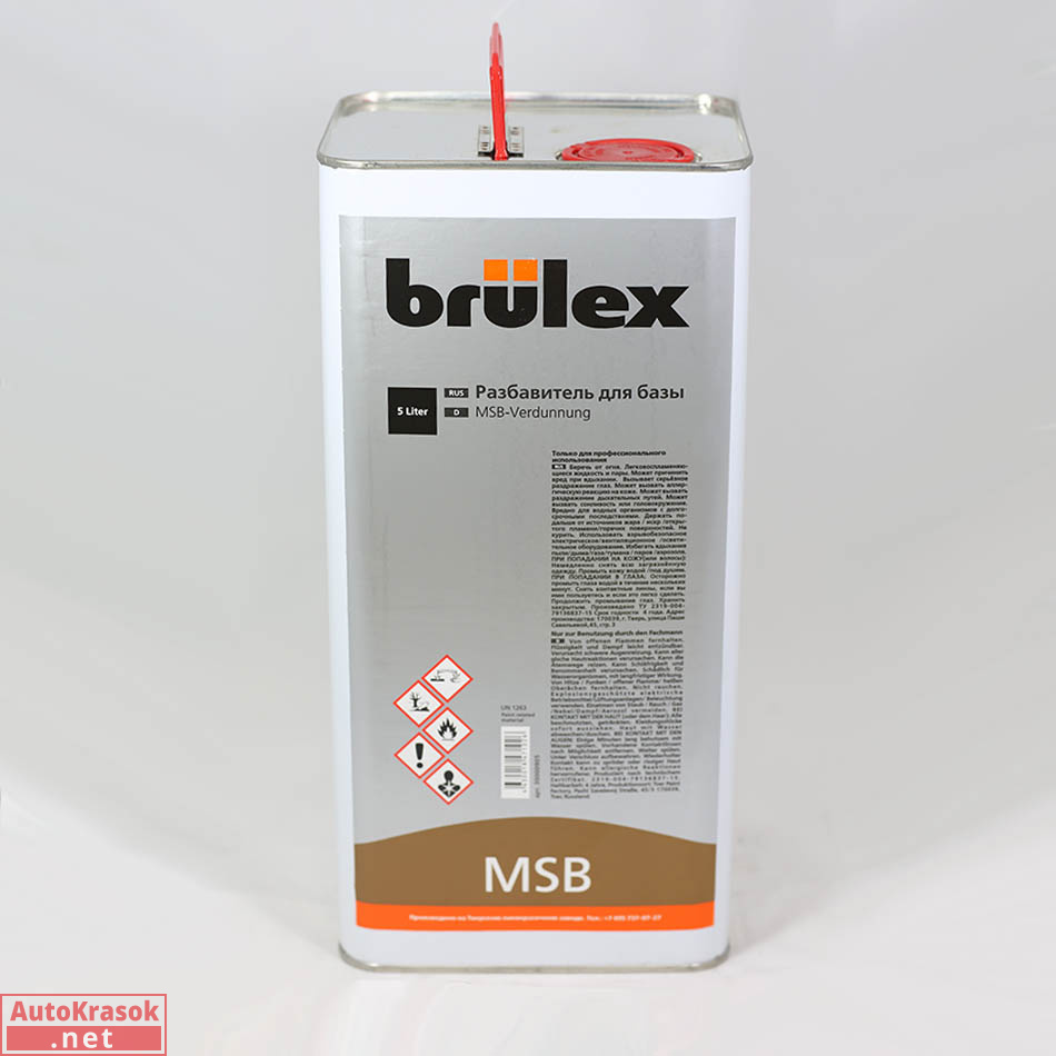 Разбавитель для базы MSB, 5 л, 30000905, BRULEX