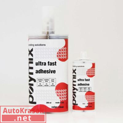 Клей двухкомпонентный для пластмасс POLYMIX 50 ML SUPERFAST, 45 секунд, PL.3009.050.N.R., A1