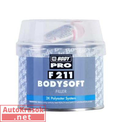 Шпатлевка универсальная F211 Body Soft, светло-желтая, 0,25 кг, 2112300000, Body HB