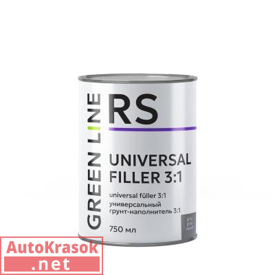 Грунт-наполнитель универсальный UNIVERSAL FILLER 3:1, черный, 750 мл (отв. отдельно) 30RS – 750 – UF- black, Green Line