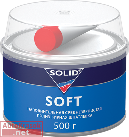 Шпатлевка наполняющая SOFT среднезернистая, бежевая, 0,5 кг, SOLID Шпатлевка наполняющая SOFT среднезернистая, бежевая, 0,5 кг, SOLID
